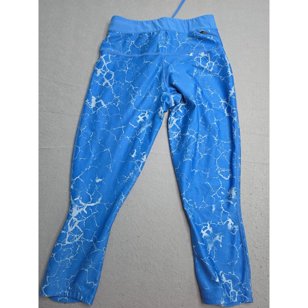 Nike Dri-Fit Just Do It Leggings Women's Small Blue Marble Print Yoga Workout - Picture 2 of 7